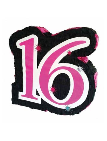 Sweet 16 Pinata Roze - 45 cm, Hobby en Vrije tijd, Feestartikelen, Ophalen of Verzenden, Nieuw