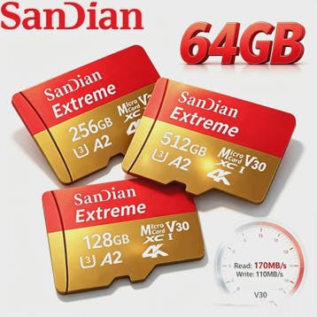 SanDian Extreme Micro SD Kaart - Hoge Snelheid UHS-I U3 V30, Verzenden, Nieuw