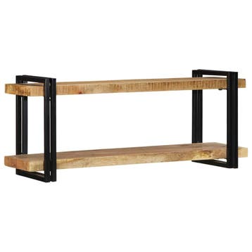 vidaXL Wandschap 110x33x45 cm massief ruw mangohout, Verzenden, Nieuw