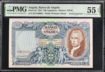 Angola. - 100 Angolares - 1951 - Serial Number 1 - Pick 85