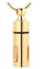 Assieraad, ashanger Buis goud as zichtbaar glas glans, Sieraden, Tassen en Uiterlijk, Kettinghangers, Nieuw, Goud, Overige materialen