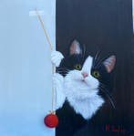 Monica Zambon - Il micetto e la pallina rossa, Antiek en Kunst