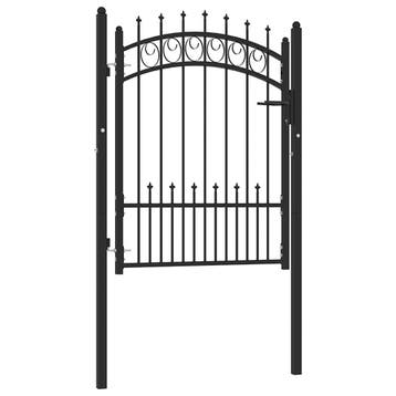 vidaXL Hekpoort EMMEN met stalen pinnen 104x109,5 cm zwart, Verzenden, Nieuw