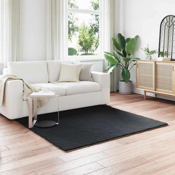 vidaXL Antislip vloerkleed van imitatie konijnenbont OLITE, Verzenden, Nieuw, Zwart