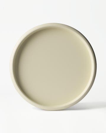 HEMA Kaarsplateau 33cm Bink metaal wit 2+1 gratis, Verzenden, Nieuw, Wit