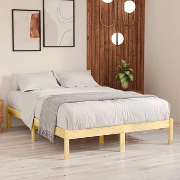 vidaXL Bedframe massief grenenhout 120x200 cm, Bruin, Verzenden, Nieuw, Twijfelaar