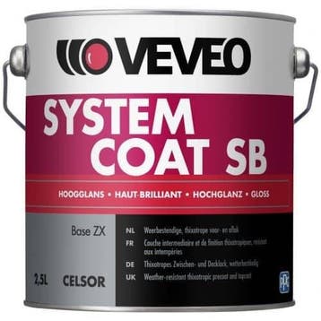 Veveo System Coat SB Hoogglans - WIT - 2,5 liter (LAKVERF), Wit, Nieuw, Ophalen of Verzenden, Lak