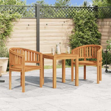vidaXL Bananenstoelen 2 st massief teakhout, Verzenden, Nieuw, Teakhout