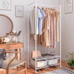 2-laags Metalen Kledingrek op Wielen met Planken en Haken, Verzenden, Nieuw