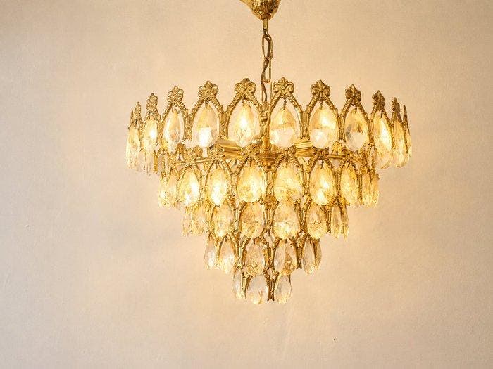 Lamp - Plafondlamp in Empire-stijl / mand – Structuur van, Antiek en Kunst, Kunst | Designobjecten