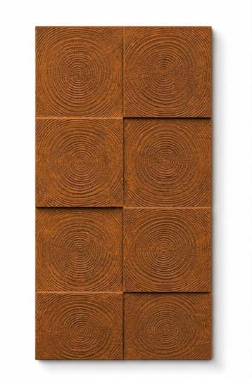 PU Steen Wandpaneel Jaarhout Bruin 120x60 cm | Houtlook Wand, Nieuw, Ophalen of Verzenden, Wandbord of Wandpaneel, Kunststof