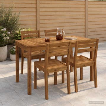vidaXL Tuindiner tafel LAREN Naturel 108,5 x 55 x 75 cm, Tuin en Terras, Verzenden, Nieuw
