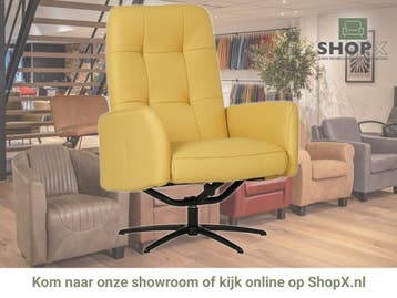 Leren draaifauteuil Pulse - Toledo Giallo (geel) - Stervoet, Bohemian, Industrieel, Modern, Scandinavisch, Nieuw, Ophalen of Verzenden