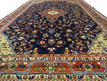 Perzisch tapijt - Sarouck - 313 x 216 cm - Handgeknoopt, Crème, 200 cm of meer, Ophalen of Verzenden, Zo goed als nieuw