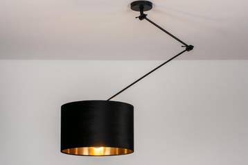 Rietveld Hanglampen - Zwart - Stof, Metaal, Verzenden, Nieuw