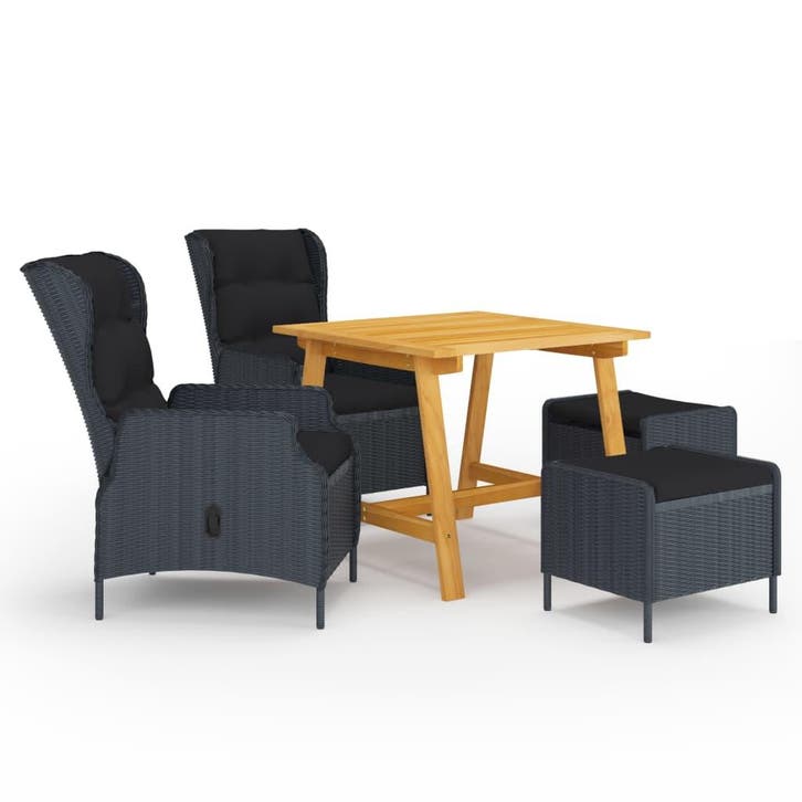 vidaXL 5-delige Tuinset donkergrijs, Tuin en Terras, Tuinsets en Loungesets, Tuinset, Nieuw, Verzenden