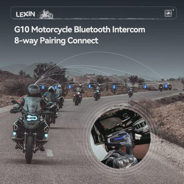 LEXIN G10 Motorhelm Intercom Systeem - 8 Rijders, Bluetooth, Verzenden, Nieuw