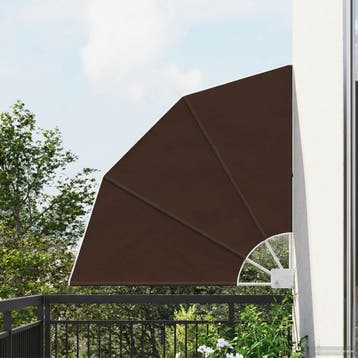 vidaXL Balkon Privacy Scherm 115 x 115 cm Polyester Bruin, Verzenden, Nieuw