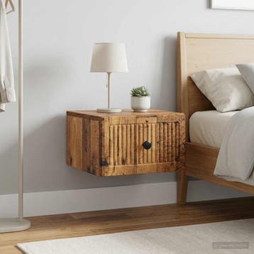 vidaXL Wandbeugel Bedkast 2 st Oud hout 33 x 34,5 x 20 cm, Minder dan 45 cm, Verzenden, Nieuw, Minder dan 55 cm