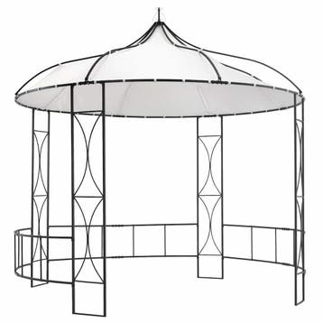 vidaXL Prieel rond 300x290 cm wit, Tuin en Terras, Verzenden, Nieuw