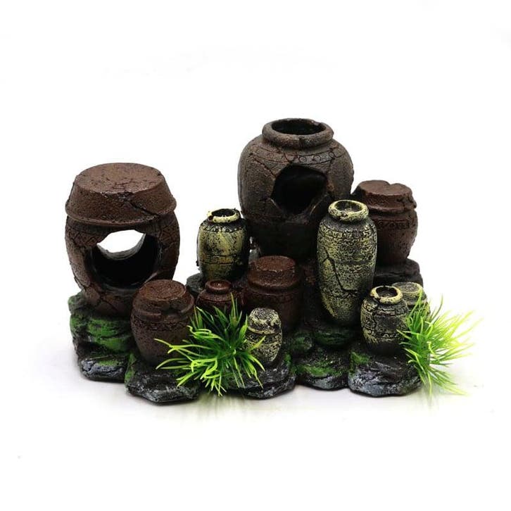 Ton en kruiken / Aquariumdecoratie As-296 (Hardscaping), Dieren en Toebehoren, Vissen | Aquaria en Toebehoren, Gevuld zeewateraquarium