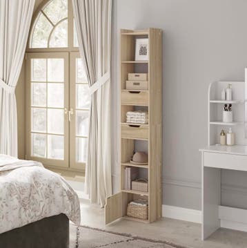 Sedia Boekenkast wit of licht eiken hout look - Spaanplaat, Huis en Inrichting, Kasten | Boekenkasten, Verzenden, Nieuw