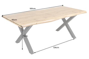 Industriële eettafel WILD 180cm bruin wild eiken design, Ophalen of Verzenden, Nieuw