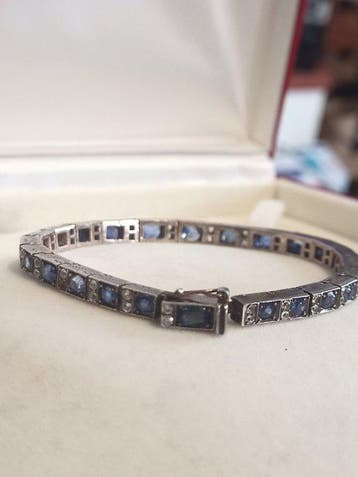 Armband - 18 karaat Zilver, Geel goud - 20.00ct. tw. Saffier, Nieuw