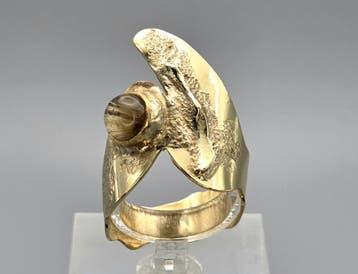 Vintage en Antieke Gouden ringen met Edelstenen en Diamant., Ophalen, Goud, Ring, Met edelsteen