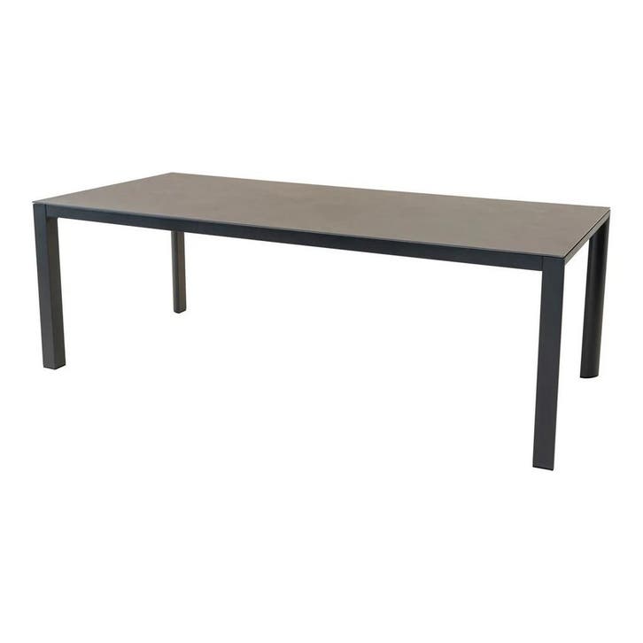 Geneva eettafel 220x100 cm - antraciet, Huis en Inrichting, Stoelen, Nieuw, Ophalen of Verzenden
