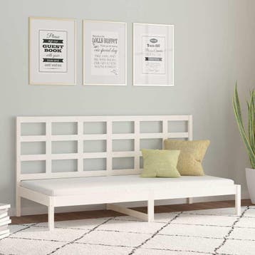 vidaXL Slaapbank zonder matras 80x200 cm massief grenenhout, Eenpersoons, Verzenden, Wit, Nieuw