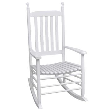 vidaXL Schommelstoel met gebogen zitting hout wit, Tuin en Terras, Tuinstoelen, Verzenden, Nieuw, Hout