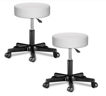 Rolkruk set van 2 kunstleer Wit 360° draaibaar (Interieur), Verzenden, Nieuw in verpakking