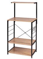 Magnetronrek met 4 Planken & Haken – Zwart, 123 cm, Huis en Inrichting, Keuken | Keukenelementen, Verzenden, Nieuw