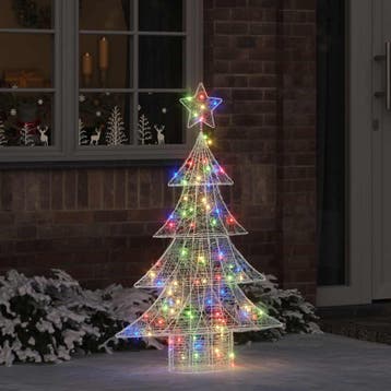 vidaXL Kerstboom 100 LEDs Meerkleurig 120 cm Acryl, Verzenden, Nieuw