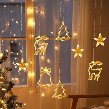 Aigostar LED Lichtgordijn - 120 leds - 3M - Klokken en Sterr, Verzenden, Zo goed als nieuw