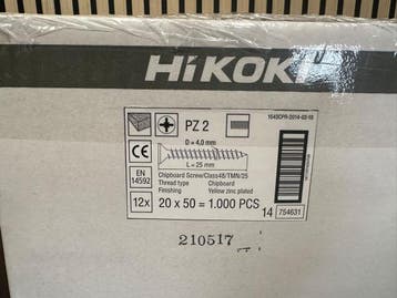 Veiling - 12.000x HiKOKI Spaanplaatschroeven 4,0 x 25 mm –, Doe-het-zelf en Verbouw, IJzerwaren en Bevestigingsmiddelen, Nieuw