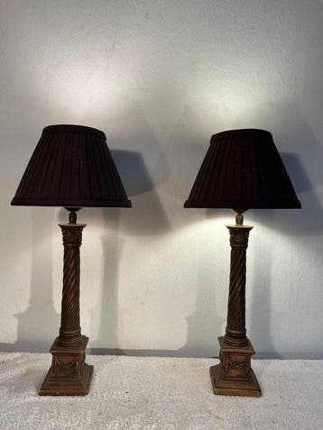 Tafellamp - Hout - Twee tafellampen