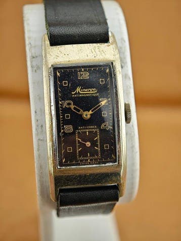 Minerva - Antimagnetique Rectangular Vintage Swiss Made –, Nieuw