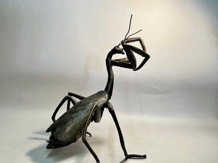 Beeld, Bid Sprinkhaan - 37 cm - Brons, Antiek en Kunst, Curiosa en Brocante
