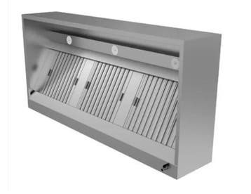 RVS Afzuigkap, Boxmodel, B280 x D110 x H40 cm, zonder motor, Gebruikt