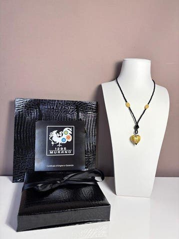 ketting - Halsketting - Goud 24 kt collier Murano, Antiek en Kunst