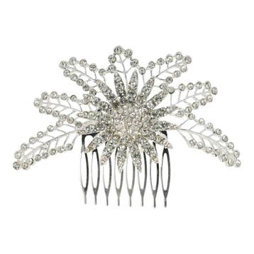 Haarspeld Sierkam Opsteekkam 11cm - Bloemvorm - Strass, Nieuw