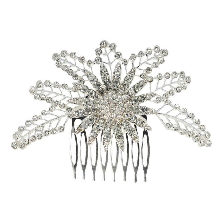 Haarspeld Sierkam Opsteekkam 11cm - Bloemvorm - Strass, Sieraden, Tassen en Uiterlijk, Uiterlijk | Haarverzorging