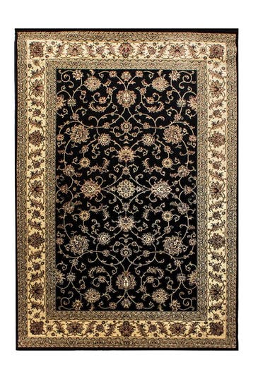Perzisch Tapijt | Marrakesh | Floraal | Zwart | 160x230 cm, Verzenden, Nieuw
