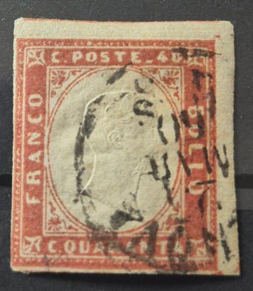 Italiaanse oude staten - Sardinië 1859 - 40 centesimi, Gestempeld