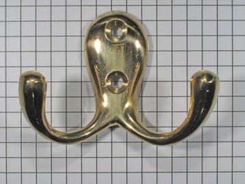 Kapstokhaak dubbel messing, Huis en Inrichting, Woonaccessoires | Kapstokken, Verzenden, Nieuw