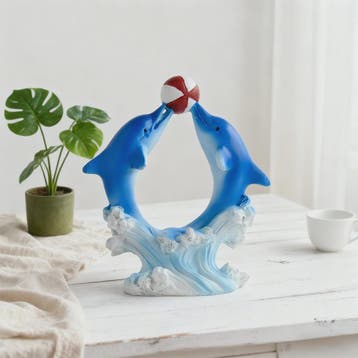 Dolfijn & Hart Decoratie Beeldje - Ocean Thema Resin Ornamen, Dieren en Toebehoren, Overige Dieren