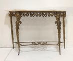 Wandtafel - Verguld brons - Console met marmeren blad