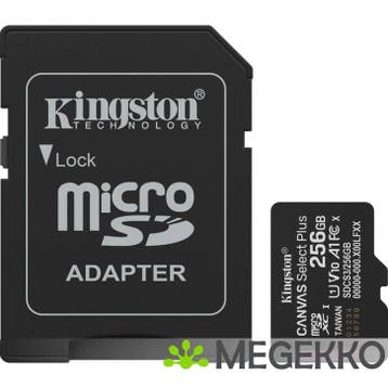 Kingston MicroSD Canvas Select Plus Gen3 256GB + Adapter, Verzenden, Nieuw